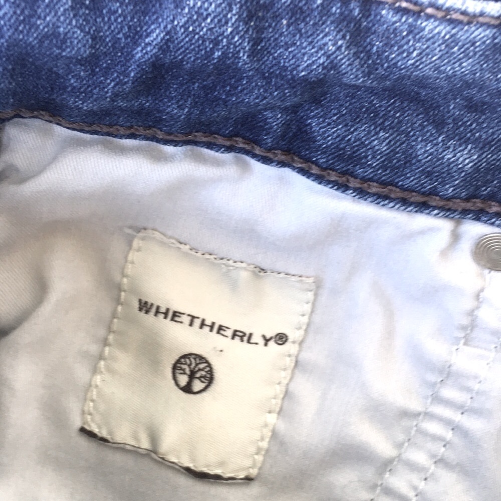 NWOT 🌸 BUTTON FLY WHETHERLY “COOPER” HIGH RISE SKINNY JEANS CLASSIC BLUE RAW HEM - Picture 11 of 11